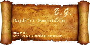 Bajári Geminián névjegykártya